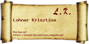 Lohner Krisztina névjegykártya